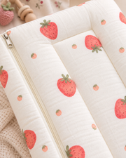 Muslin Carry Bed/Nest - Strawberry